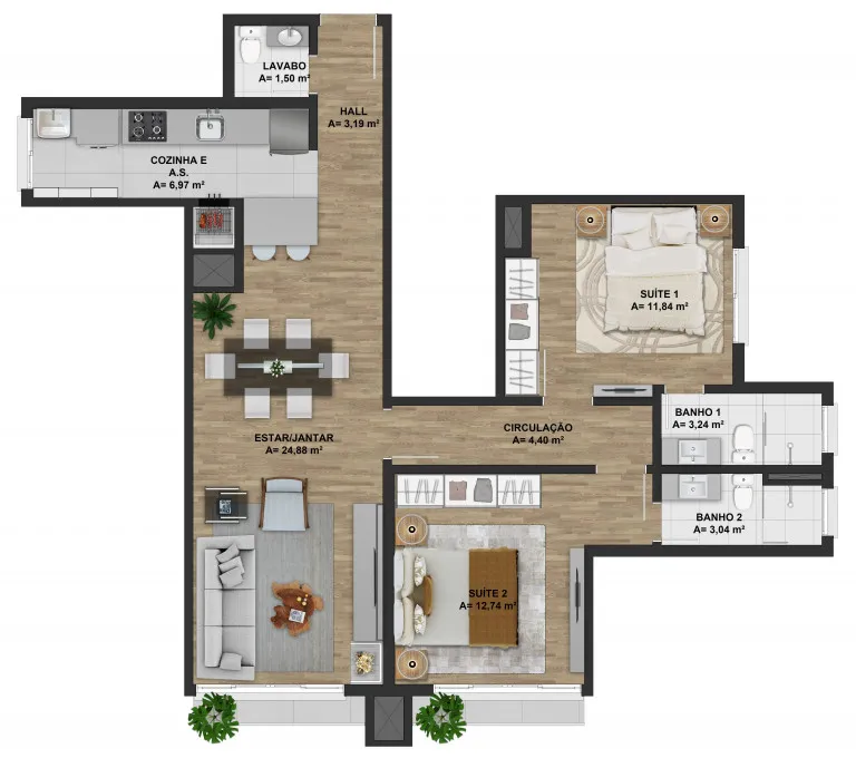 Apartamento para venda no bairro Floresta em Gramado