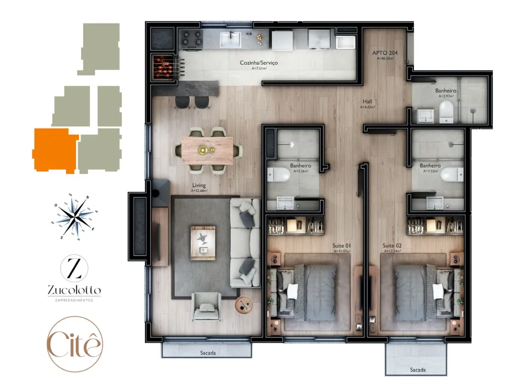 Apartamento para venda no bairro Carniel em Gramado