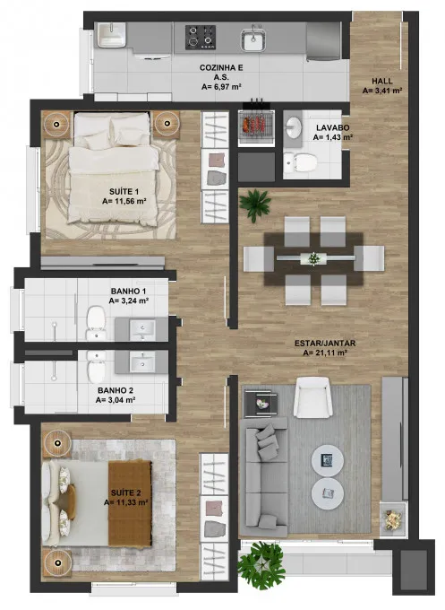 Apartamento para venda no bairro Floresta em Gramado