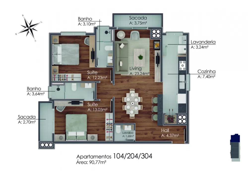 Apartamento para venda no bairro Av. Central em Gramado