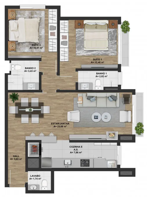 Apartamento para venda no bairro Floresta em Gramado